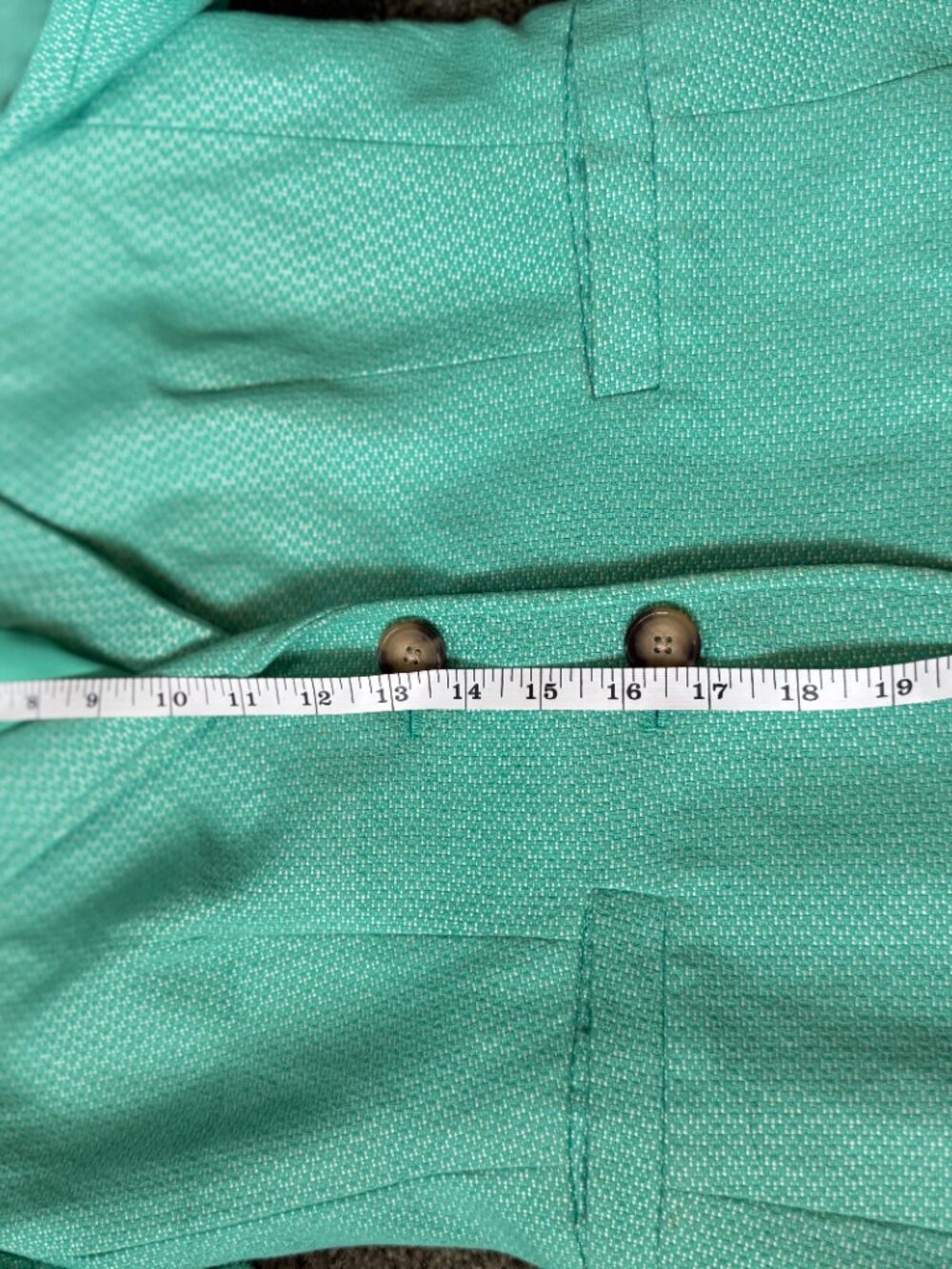 BANANA REPUBLIC Mint Green Tweed Cotton Linen Short Suit Set Blazer 6 Shorts 8 - Picture 14 of 16